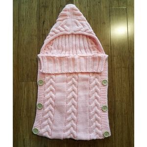 Pink Hooded Swaddle Blanket/Stroller Wrap